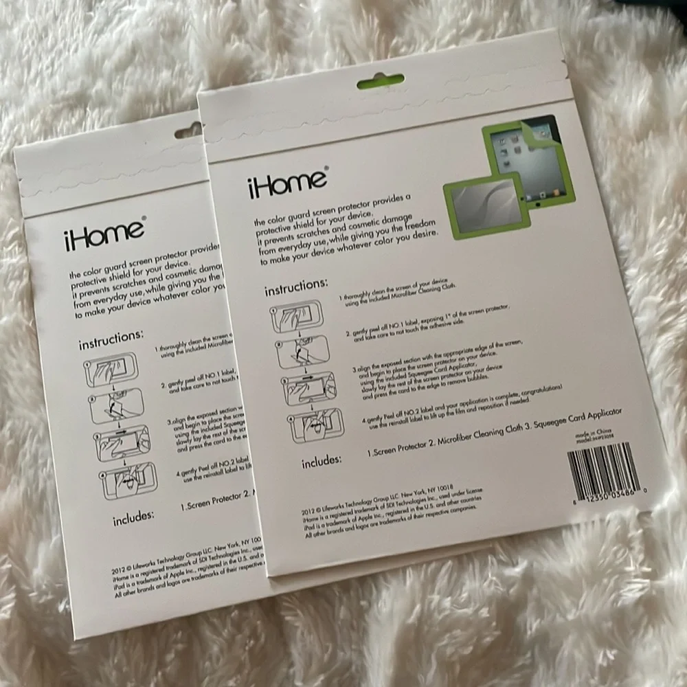 Two Lime Green Screen Protectors for iPad